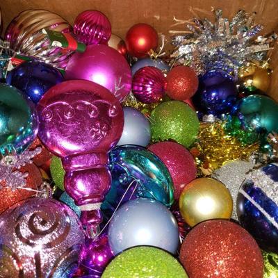 Large Box of Ball Ornaments 