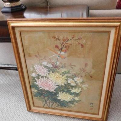Choice 2:  Asian Decor Silk Picture in Frame 