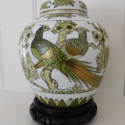 Gold Imari Hand Painted Japanese Ceramic Asian Design Ginger Jar with Stand  10