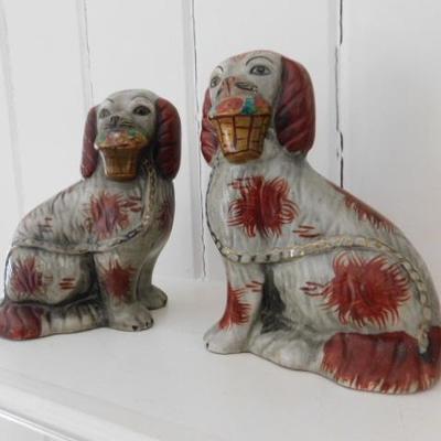 Asian Design Hand Painted Ceramic Dogs 7
