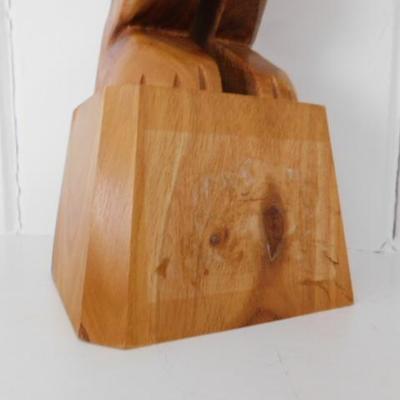 Solid Wood Hand Carved Tribal Totem 17"