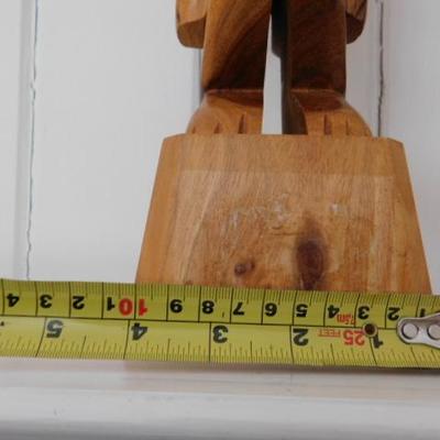 Solid Wood Hand Carved Tribal Totem 17"
