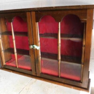 Large Dish or Trinket Cabinet with Glass Doors Wall Hanger 30"x20"