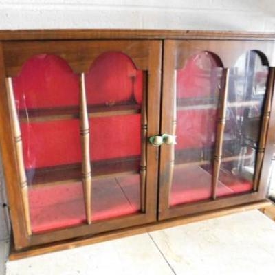 Large Dish or Trinket Cabinet with Glass Doors Wall Hanger 30"x20"