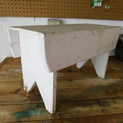 Primitive Step Stool Solid Wood 19"x12"