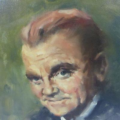 Lot 129 - Original Oil Classic Hollywood Star James Cagney Portrait 