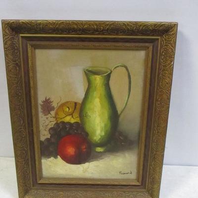 Lot 145 - Painted In Italy Wine & Fruit Painting
