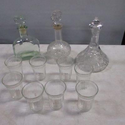Lot 163 - Crystal Decanters & Glasses