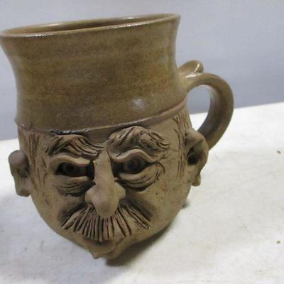 Lot 193 - Coffee Mugs Pottery Faces