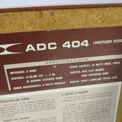Lot 200 - ADC 404 Speakers
