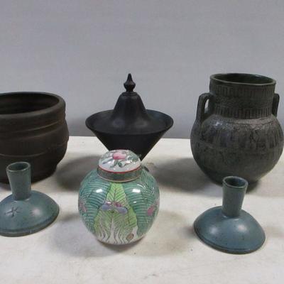 Lot 206 - Ginger Jar Made In Macau & Pottery Items