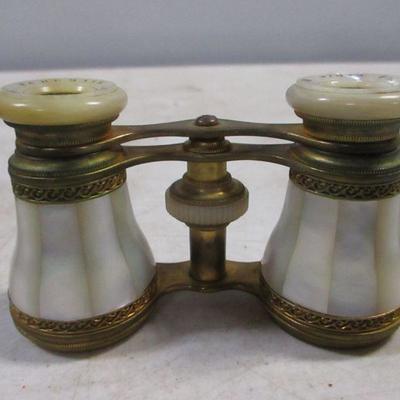 Lot 212 - Mother of Pearl and Brass Opera Glasses Made in Paris