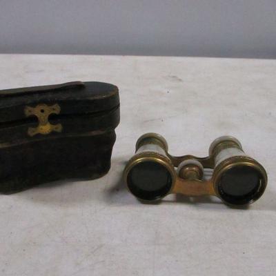Lot 212 - Mother of Pearl and Brass Opera Glasses Made in Paris