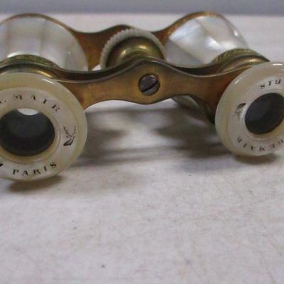 Lot 212 - Mother of Pearl and Brass Opera Glasses Made in Paris