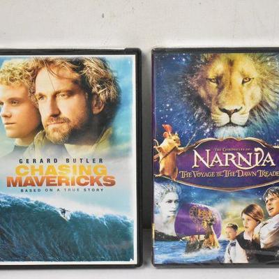 2 Movies on DVD: Chasing Mavericks & Narnia Voyage Dawn Treader - New, Sealed