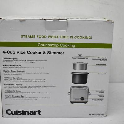 Cuisinart Countertop Cooking 4-Cup Rice Cooker & Steamer - New