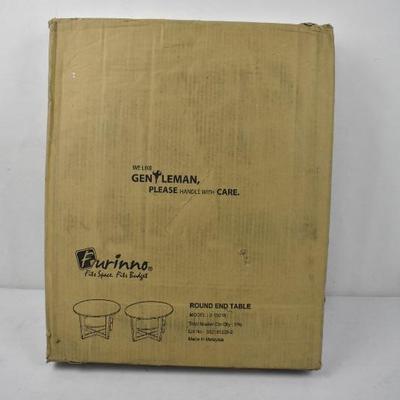 Pair of Furinno Simple Design End Tables, Espresso - New