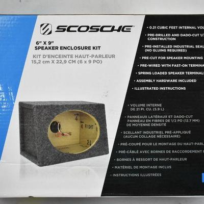Speaker Enclosure Kit: Scosche 6" x 9" Knockdown Sub Enclosure - New