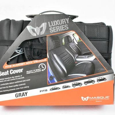 Gray Luxury Seat Cover, Fits Most Vehicles - New