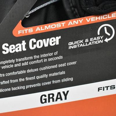 Gray Luxury Seat Cover, Fits Most Vehicles - New