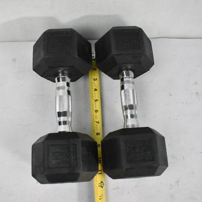Weider Rubber Hex Dumbbell with Knurled Grip, 20 lbs