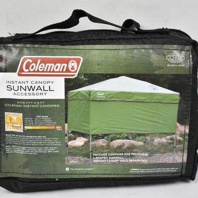 Coleman 7' x 5' Straight Leg Instant Canopy Sunwall ONLY, Green - New, Open