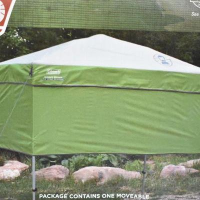 Coleman 7' x 5' Straight Leg Instant Canopy Sunwall ONLY, Green - New, Open