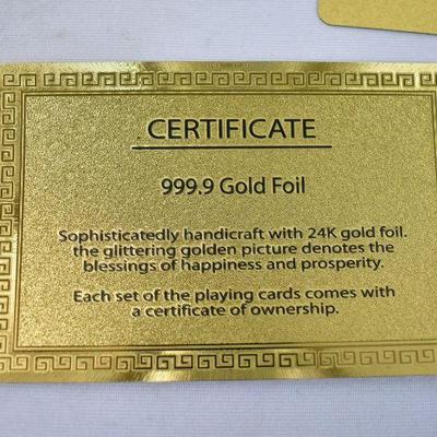 999.9 Gold Foil Playing Cards - New, Complete