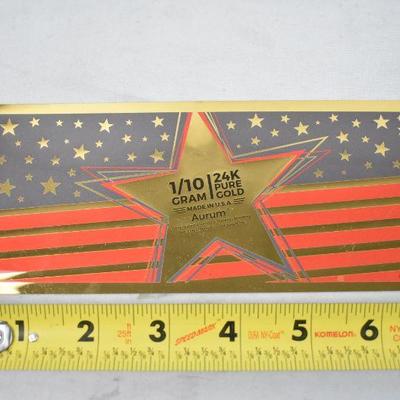 1/10 Gram 24K pure Gold Note. Not Legal Tender - New