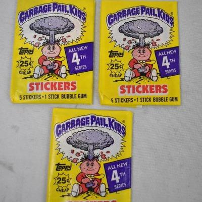 Garbage Pail Kids 4th Series, 3 unopened packages from 1986, sealed - New
