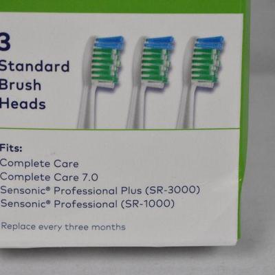 Waterpik Replacement Standard Brush Heads SRRB-3W, 3 count - New