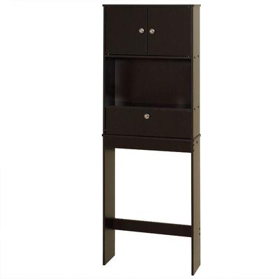 Over the Toilet Bathroom Storage Space Saver Cabinet & Drop Door, Espresso - New