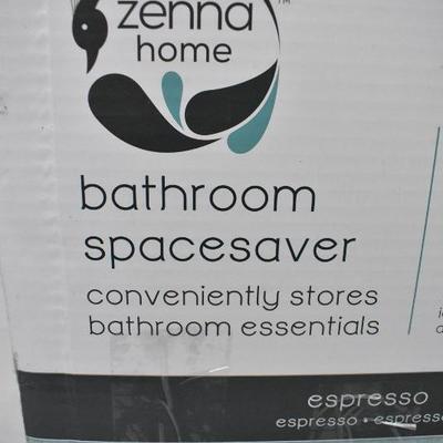 Over the Toilet Bathroom Storage Space Saver Cabinet & Drop Door, Espresso - New