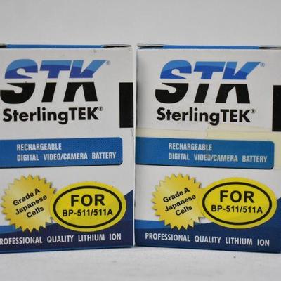 2 Rechargeable Digital Video/Camera Battery SterlingTEK 2200mAh Li-ion - New