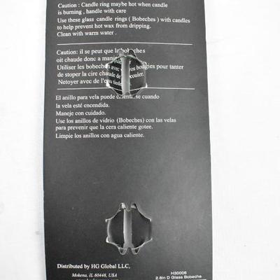 Candle Wax Catcher Rings: Glass Bobeches, 3 Sets of 2 = 6 Total - New