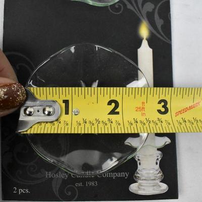 Candle Wax Catcher Rings: Glass Bobeches, 3 Sets of 2 = 6 Total - New