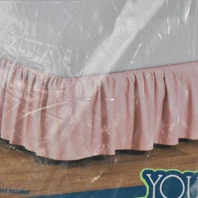 Light Pink Twin/Twin XL Ruffled Microfiber Bed Skirt by Your Zone - New