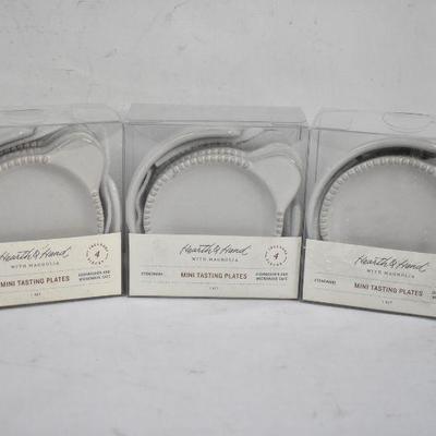 Hearth & Hand with Magnolia Mini Tasting Plates. 3 sets of 4 (12 Total) - New