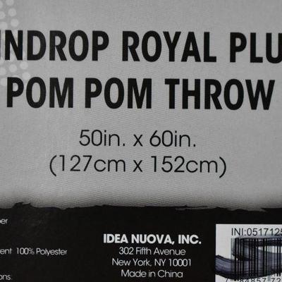 Raindrop Royal Plush Pom Pom Throw, 50 x 60 by Your Zone - New