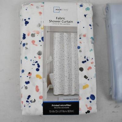 Mainstays Fabric Shower Curtain & Heavy Weight Shower Liner - New