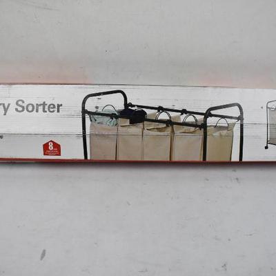 Quad Laundry Sorter: Antique Bronze Finish Lift-Out Bags & Rolling Casters - New