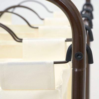Quad Laundry Sorter: Antique Bronze Finish Lift-Out Bags & Rolling Casters - New