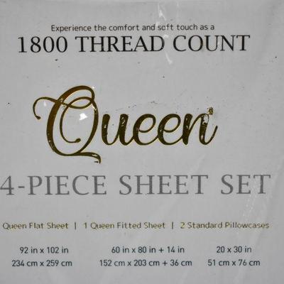 Queen Size Sheet Set, 1800 TC, Burgundy, by Sweet Home - New