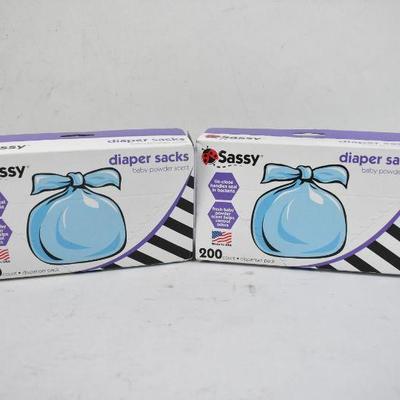 Sassy Diaper Sacks, 200 Count, Set of 2 - New