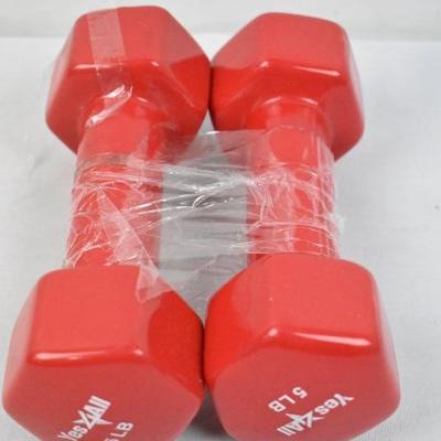 Set of 5 lb weights, red - New
