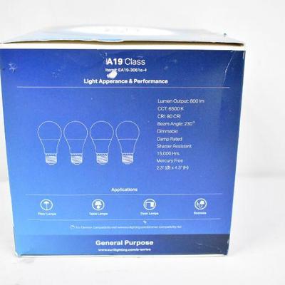 12 LED Light Bulbs, General Purpose 9W = 60W Brightness=800 Lumens - New