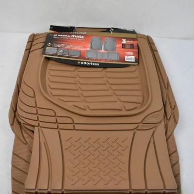 Car/SUV Floor Mats Brown: FlexTough Contour Liners, Heavy Duty Deep Rubber - New