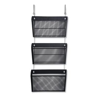 Three-Pack Wall Files with Hanger, Letter, Black Mesh, by Universal - New