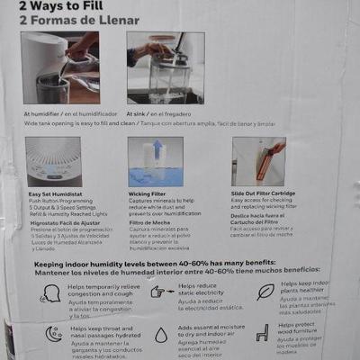 Honeywell Humidifier with 2 Ways to Fill - New, Open Box