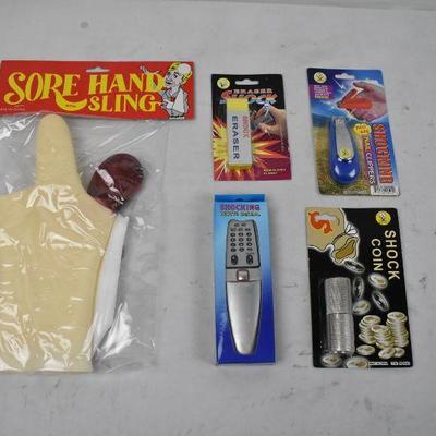 Practical Joke Lot: Sore Hand with Sling and 4 Novelty Shocking Toys